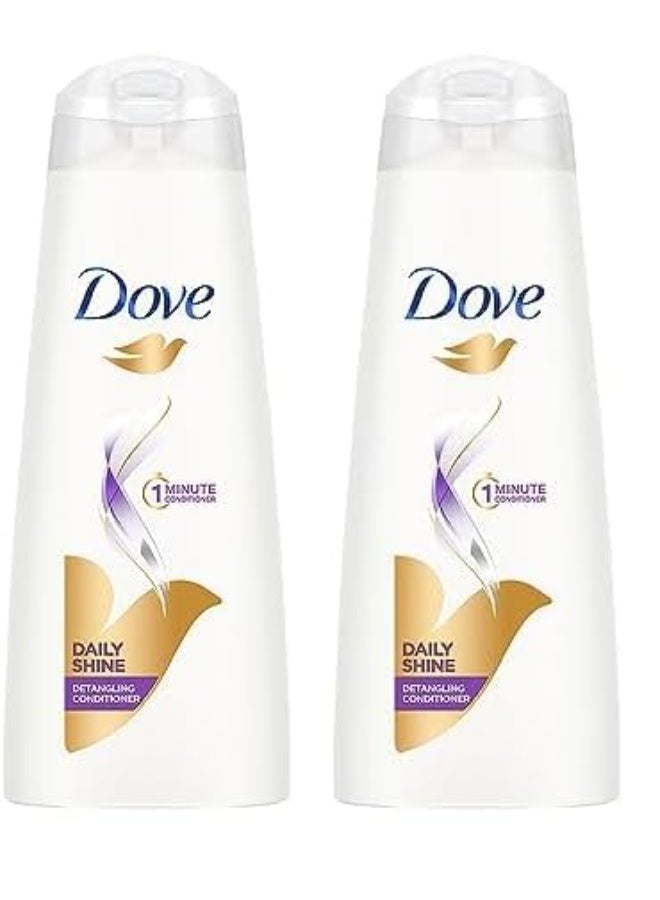 Dove Daily Shine Hair Conditioner for All Hair Types With Nutritive Serum For Smooth & Shiny Hair, 335 Millilitres (Pack Of 2) - Image 1